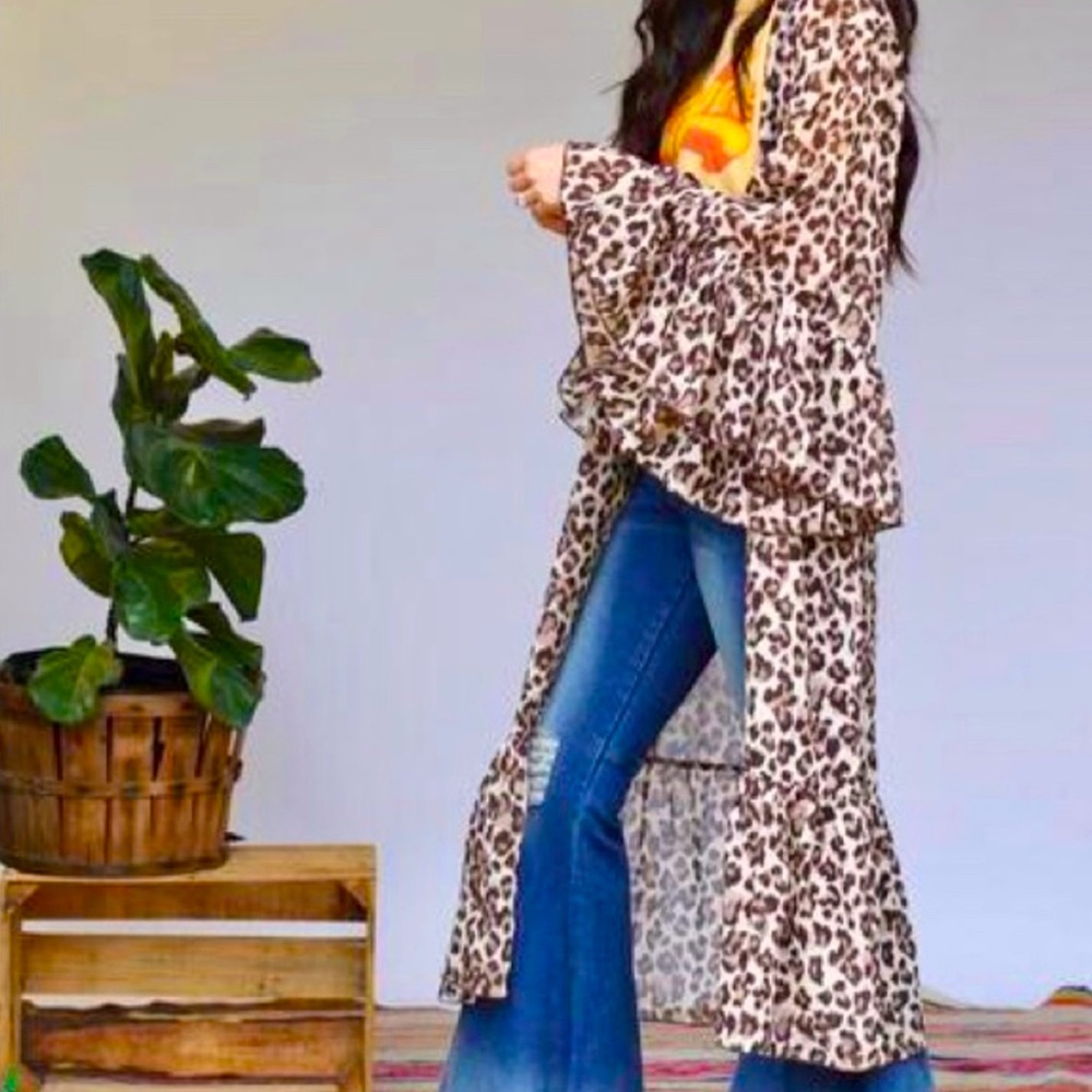 NWT leopard duster S/M